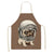Cute Dog Pug Pattern Cotton Linen Sleeveless Chef Apron Kitchen Aprons Women Home Cooking Baking Waist Bib Pinafore 55x68cm
