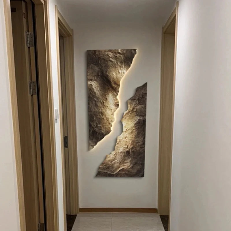 Light Luxury Entrance Decoration Mural Light Abstract Sandstone Texture Hanging Painting Atmospheric 2025 New High-End Corridor