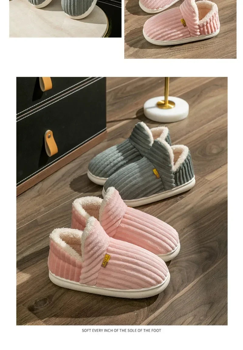 New Fur Slippers For Women Men Winter Furry Fashion Warm Ankles Plush Cozy Slides For Home Indoor Soft Sole Cotton Shoes