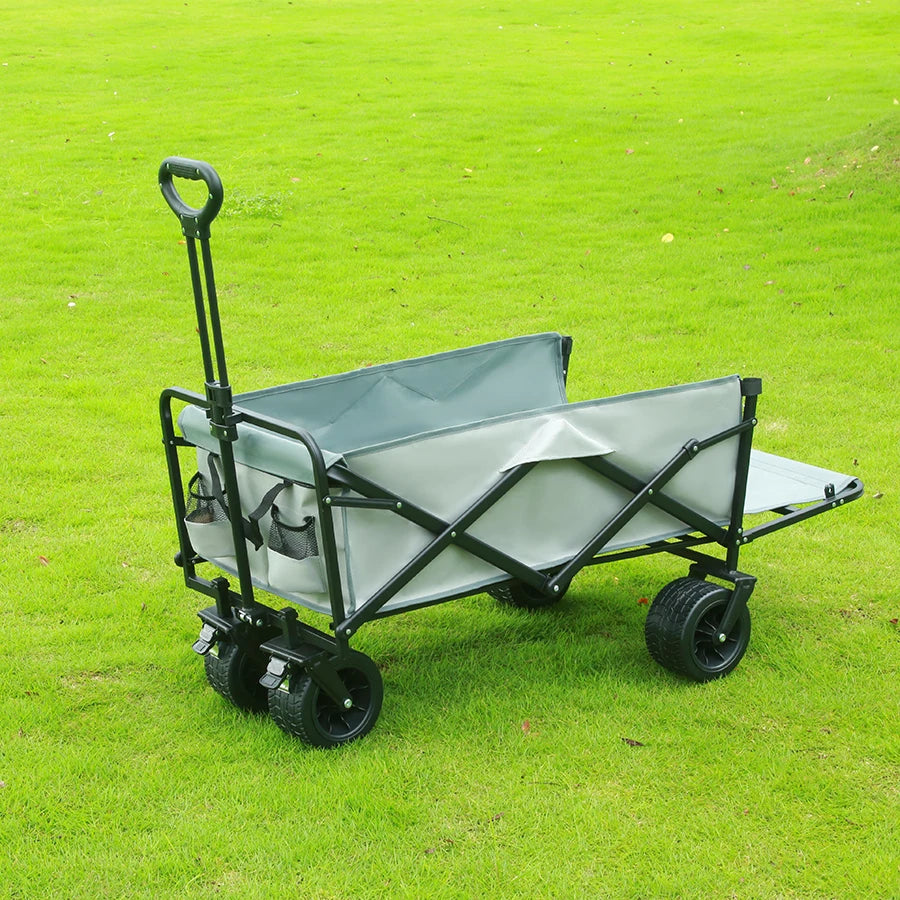 Extra Long Extender Collapsible Wagon Cart Large Weight Capacity Heavy Duty Beach Wagon Cart Outdoor Portable Camping Equipment