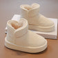 Children's Snow Boots 3-18 Years Old White Waterproof Non-slip Boys Girls Cotton Shoes Winter Soft Non-slip Kids Short Boots