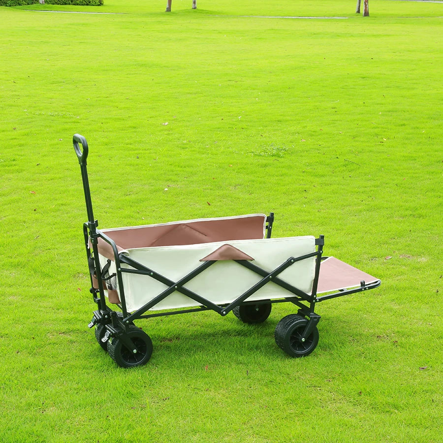 Extra Long Extender Collapsible Wagon Cart Large Weight Capacity Heavy Duty Beach Wagon Cart Outdoor Portable Camping Equipment