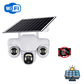 Three Lens Three Screens WIFI Solar Camera 15MP 10X Zoom CCTV Outdoor Automatic Tracking Humanoid Detection PTZ IP66 Cam V380