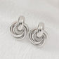 Gold SIlver Color Knot Hoop Earring For Women Shiny Plating Trendy Earring Stud Cute Daily Wear Jewelry