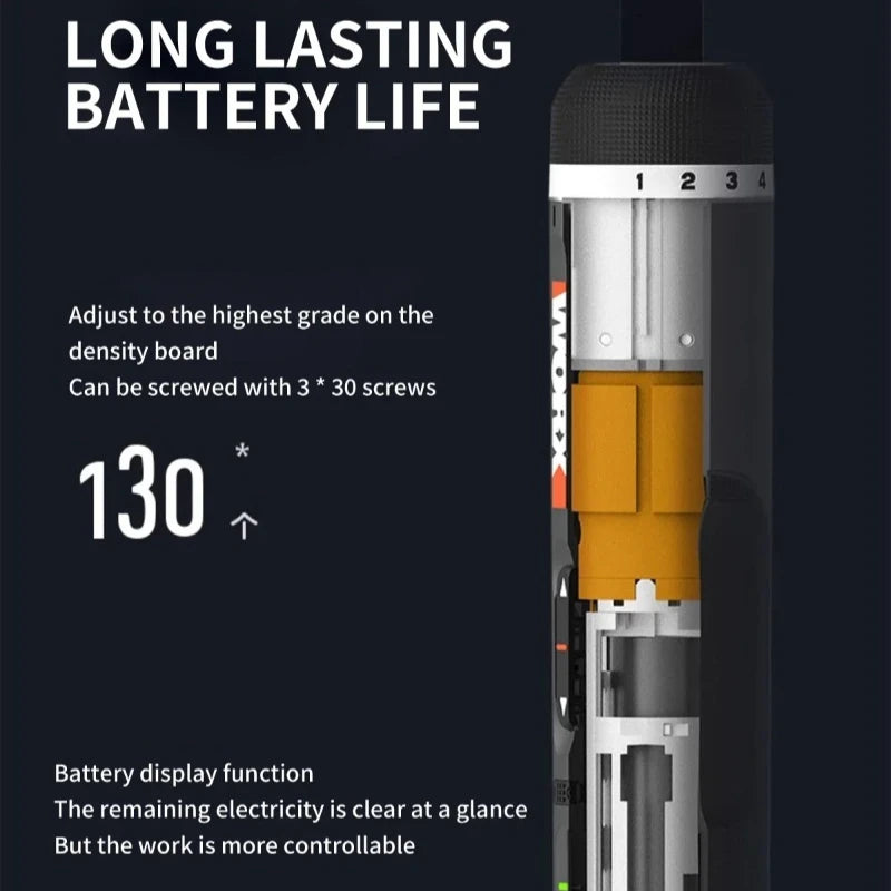 Worx 30 Bit Sets Power Tools WX242 Electrical Screwdriver Set Smart Cordless Drill Screwdrivers USB Rechargeable Set Home Repair