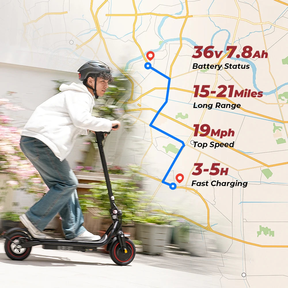 W5 Electric Scooter 350W 36V78Ah 8.5Inch Tire 30KM/H Range 34KM Front Drive Disc Brake Foldable e Scooter With APP Daily Commute