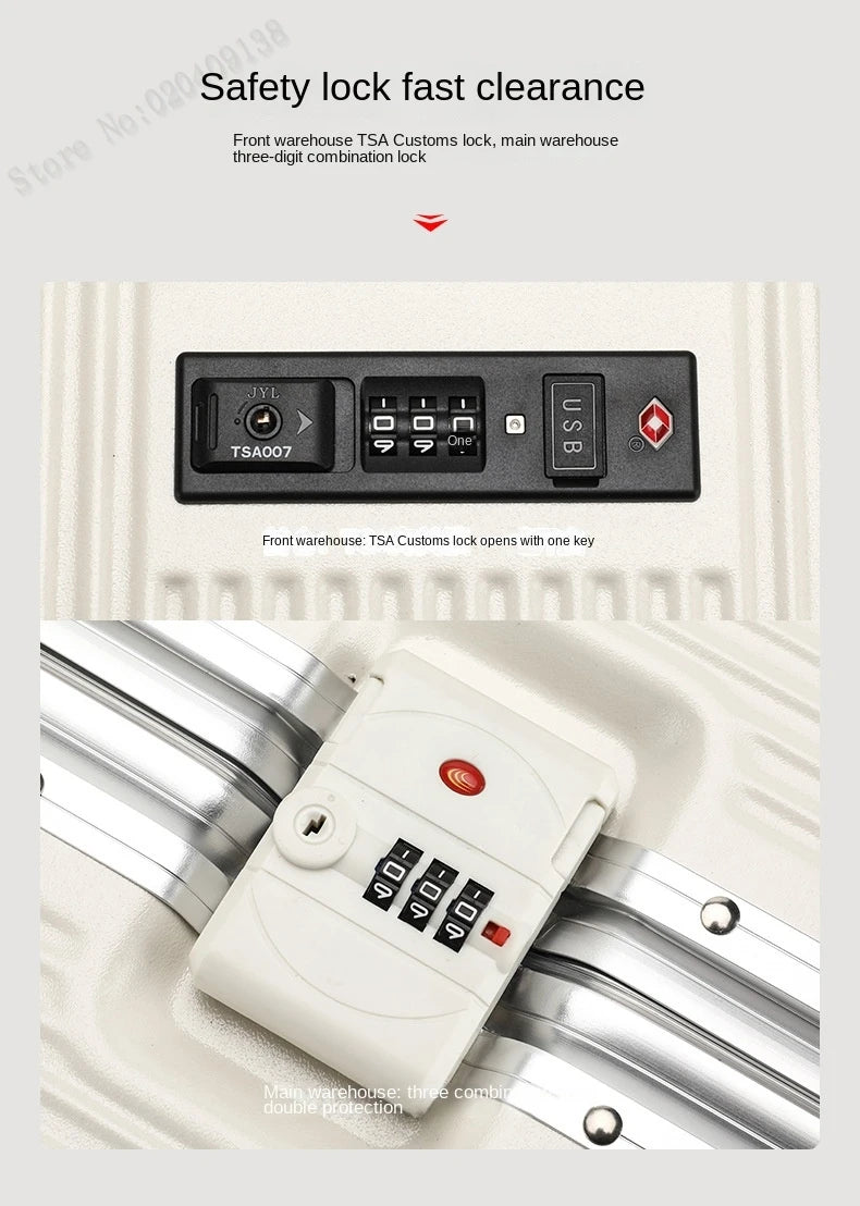 KO-KU New Front Opening Travel Suitcases 20/24/26/28 inch carrier Aluminum Frame Large Capacity Luggage USB Charging TSA Lock