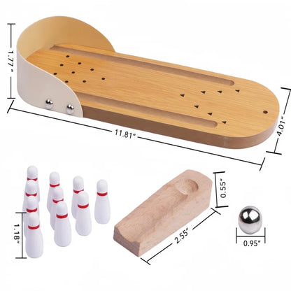 High-end Small Safe Wooden Children's Educational Innovation Toys Mini Bowling Set Tabletop Game Wooden Parent-child Fun Toys