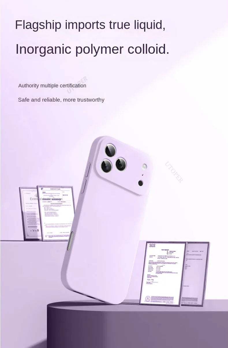 New 17 Series Official Silicone Soft Case for iPhone 17 Air 16 15 14 13 12 11 Pro Max Plus Solid Color Protect Shockproof Cover