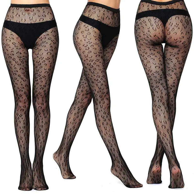 Sexy Mesh Stockings Print Patterns Flower Heart Skull Nylon Push Up  Slim Women Fishnet Tights Y2k Party Club Gothic Pantyhose