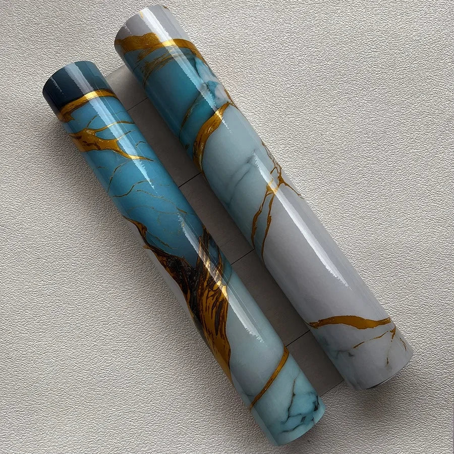 Imitation Marble Self-adhesive Wallpapers for Kitchen Decoration PVC Peel and Stick Wall Stickers Faux Tiles Wall Papers Home