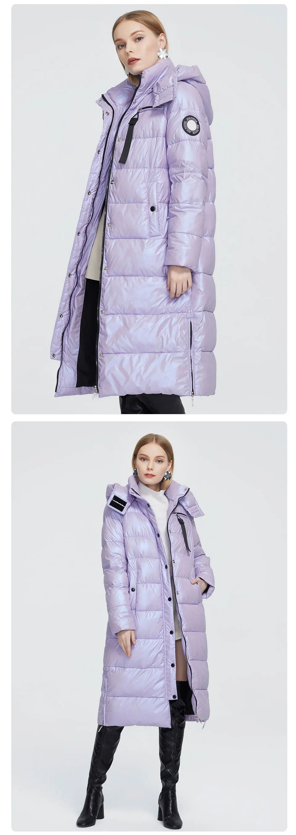 Astrid Winter Women's coat women parka long warm Bright fabric fashion Jacket hooded large sizes trendy female clothing 9510