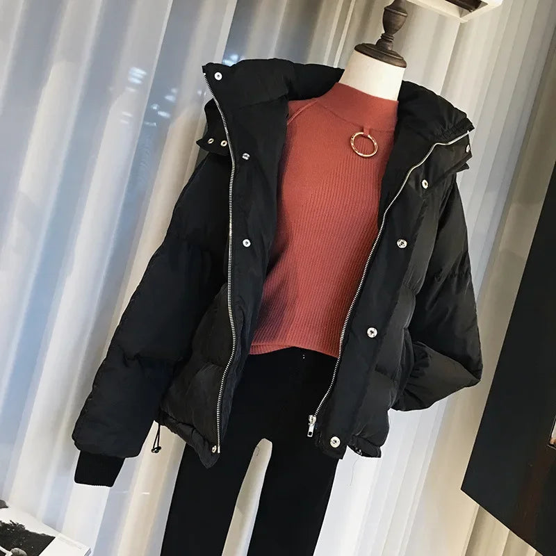 Women's Thickened Cotton Jacket Bread Style Winter Coat Loose Outerwear Student Fashion Korean Version Short Model