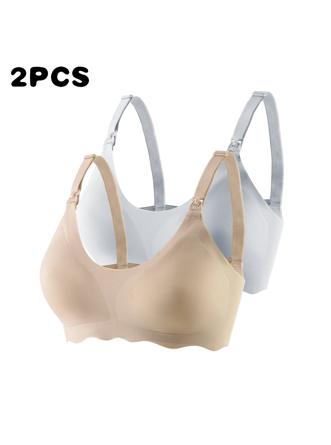 2pcs Pregnant Women'S New Comfortable And Breathable Ultra-Thin Nursing Bra, Detachable And Skin Friendly Nursing Text