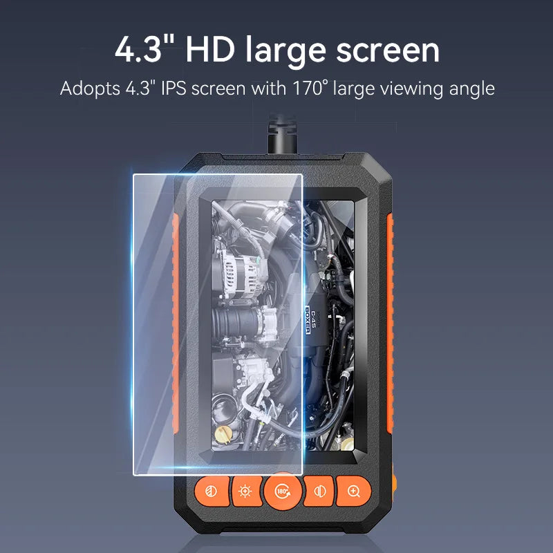 4.3 "Single&Dual Lens Industrial Endoscope Camera HD1080P Car Inspection Borescope IP67 Waterproof Sewer Camera With 8LEDs Hard