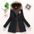 Korean Style Thickened Long Cotton Jacket Women's Winter Coat with Fleece Lining And Fur Collar Slim Fit plus Size Top