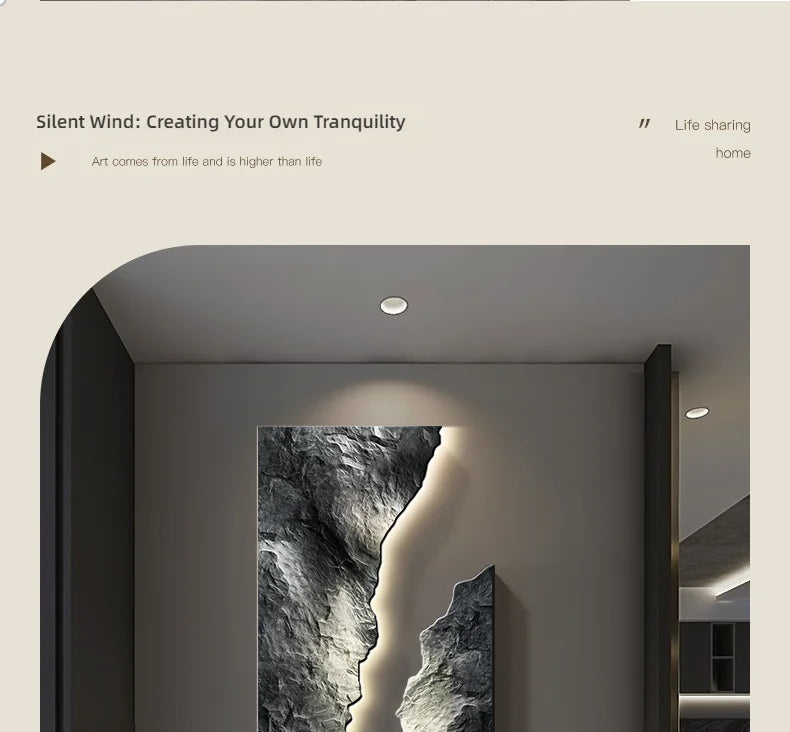 Light Luxury Entrance Decoration Mural Light Abstract Sandstone Texture Hanging Painting Atmospheric 2025 New High-End Corridor
