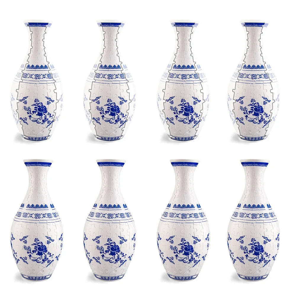 3D Puzzle Vase Building Blocks Unique Flower Vase Curved Puzzle Pieces House Warming Gift for Flower Arrangements Home Christmas