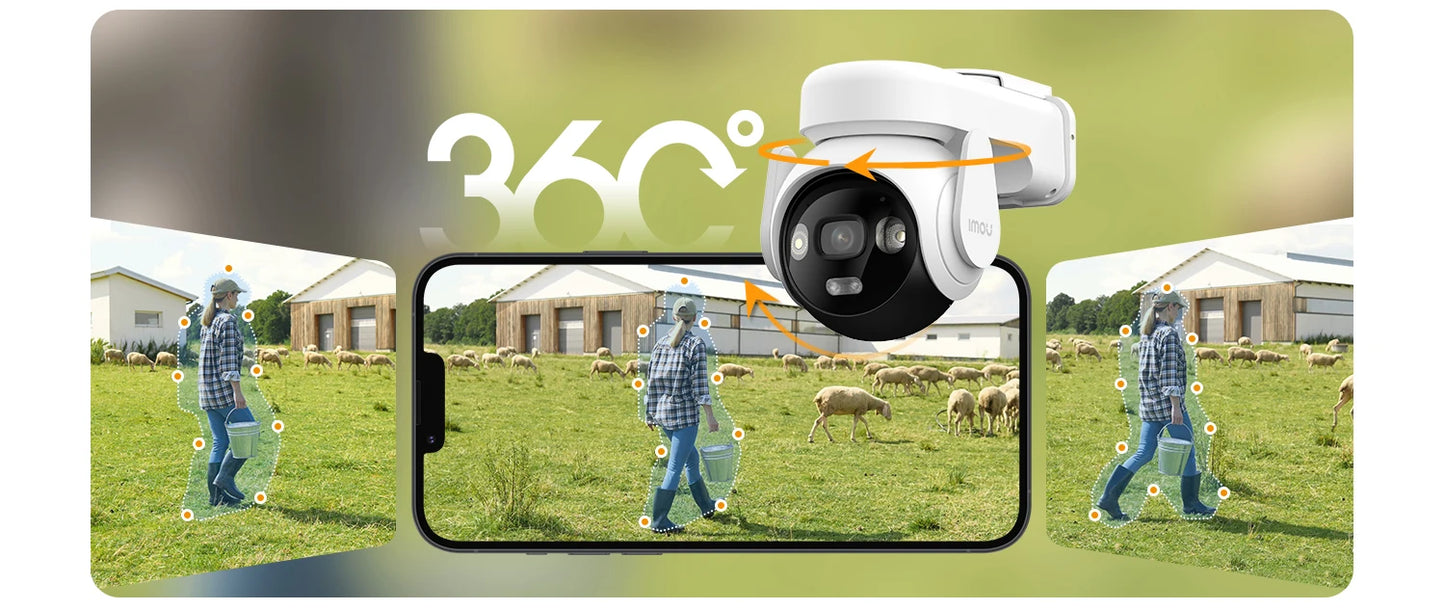 IMOU AOV PT Pro 5MP With Solar Panel 360° PTZ Outdoor Security Camera 4G LTE Wifi Aurora Color Night Vision Auto Track IP Camera