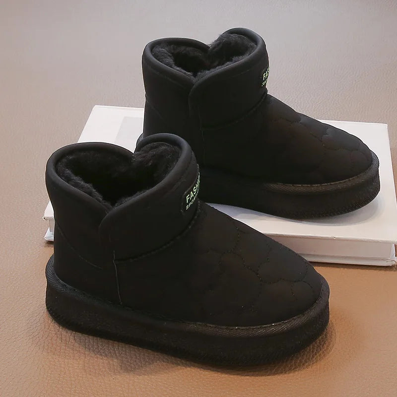 Children's Snow Boots 3-18 Years Old White Waterproof Non-slip Boys Girls Cotton Shoes Winter Soft Non-slip Kids Short Boots