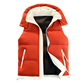 Men's Color-Block Puffer Vest with Removable Hood - Zip Closure & Flap Pockets, Water-Resistant Warm for Winter Casual Outfits