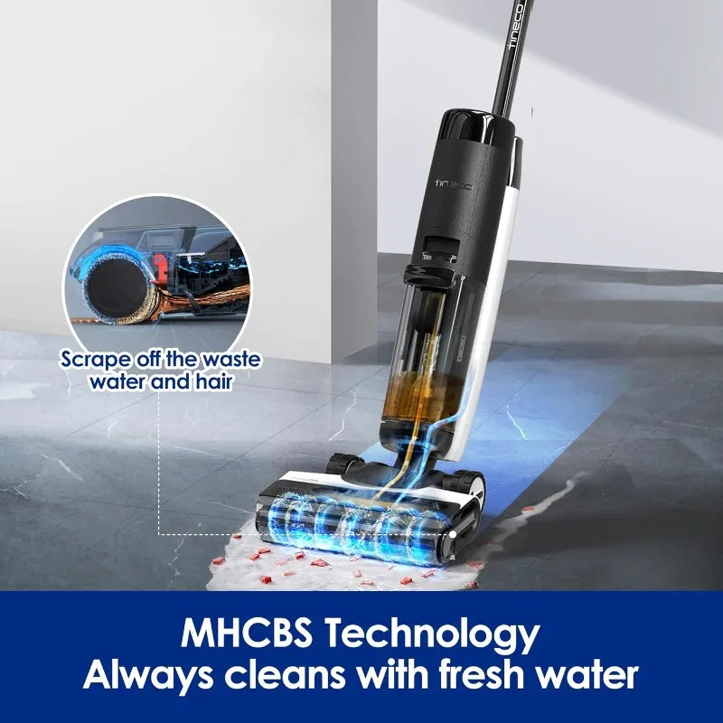 Floor ONE S7 PRO Cordless Wet Dry Vacuum Cleaner, Smart Floor Cleaner Mop for Hard Floors, Long Run Time, Dual-Sided Edge