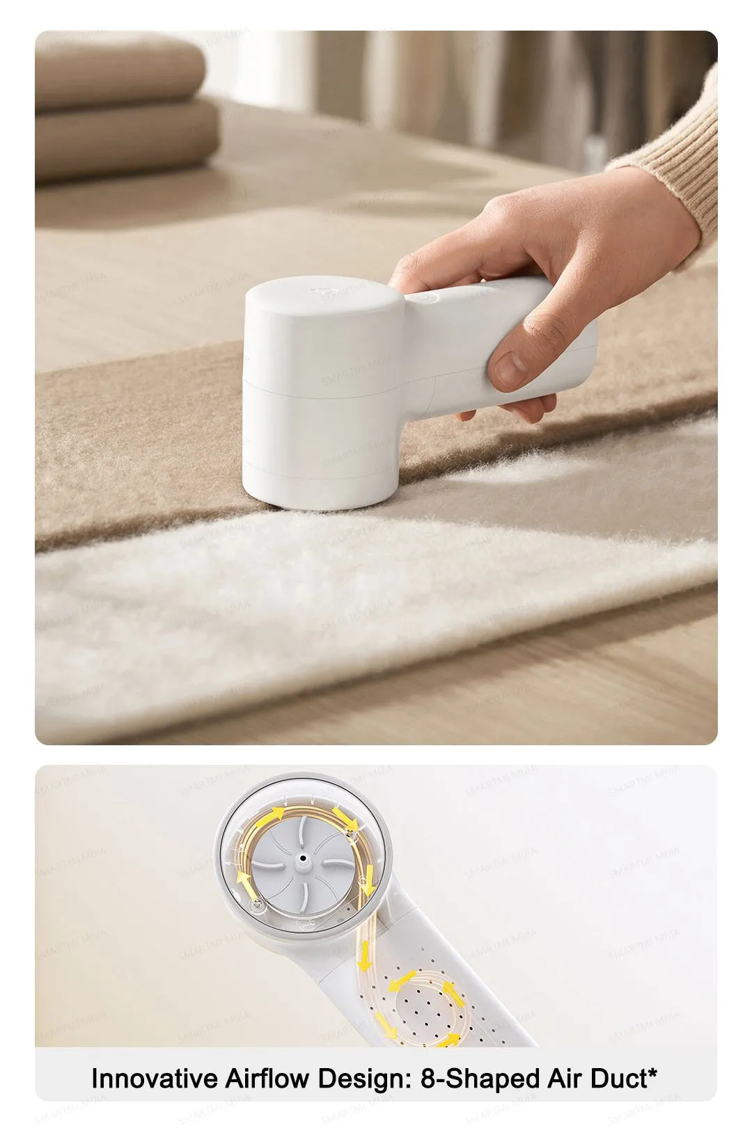XIAOMI MIJIA Lint Remover 2nd,180min Battery,Fabric Shaver Clothes,6-Blade Strong Suction,USB Rechargeable,Fluff Pellet Removers