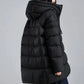 Winter Hooded Warm Mid Length Down Jacket Female Double Zipper Solid Parker Outwears Women 90% White Duck Down Loose Down Jacket