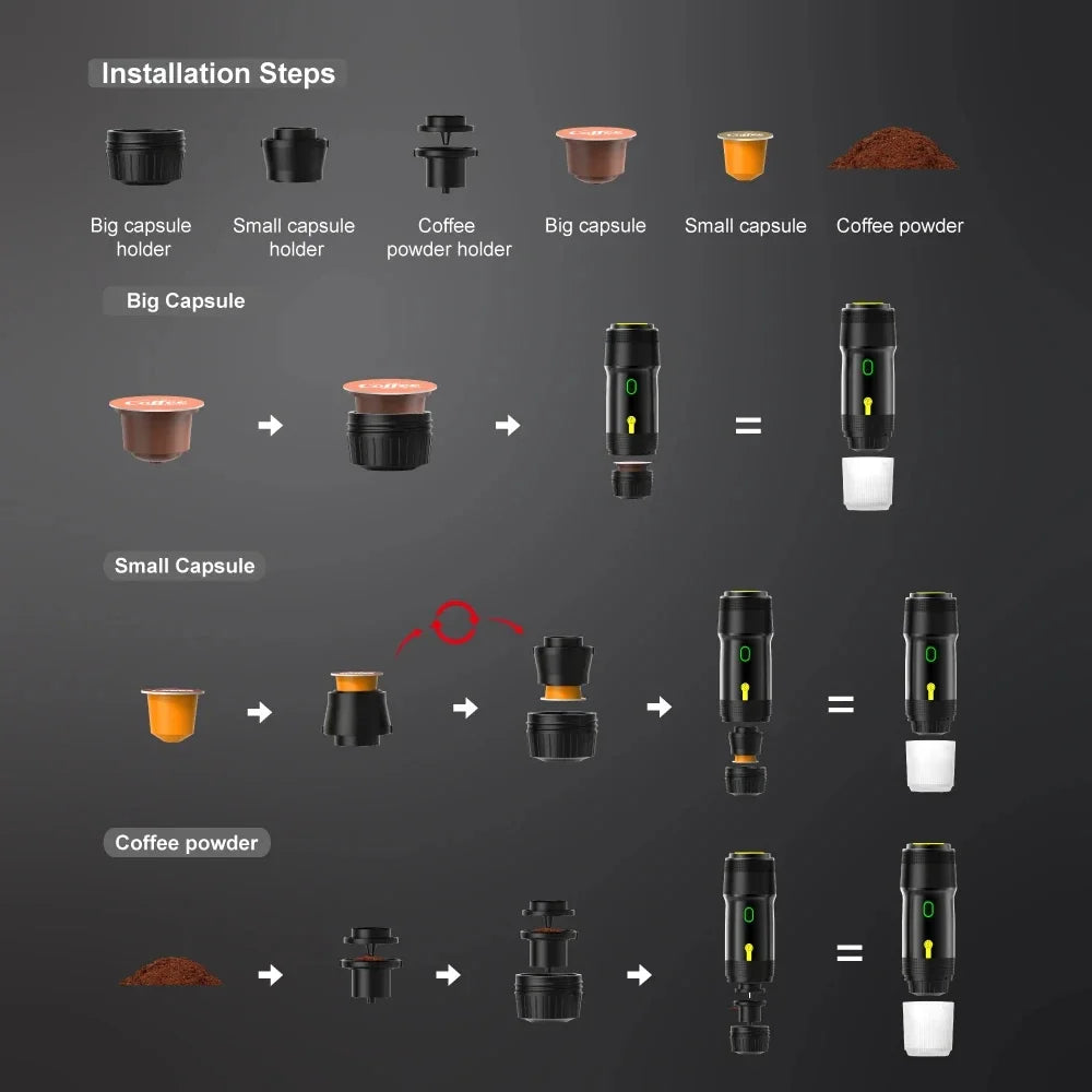 Xiaomi Wireless Electric Portable Espresso Coffee Machine 3in1 Multifunctional Camping Home Coffee Maker Capsule Coffee Machine