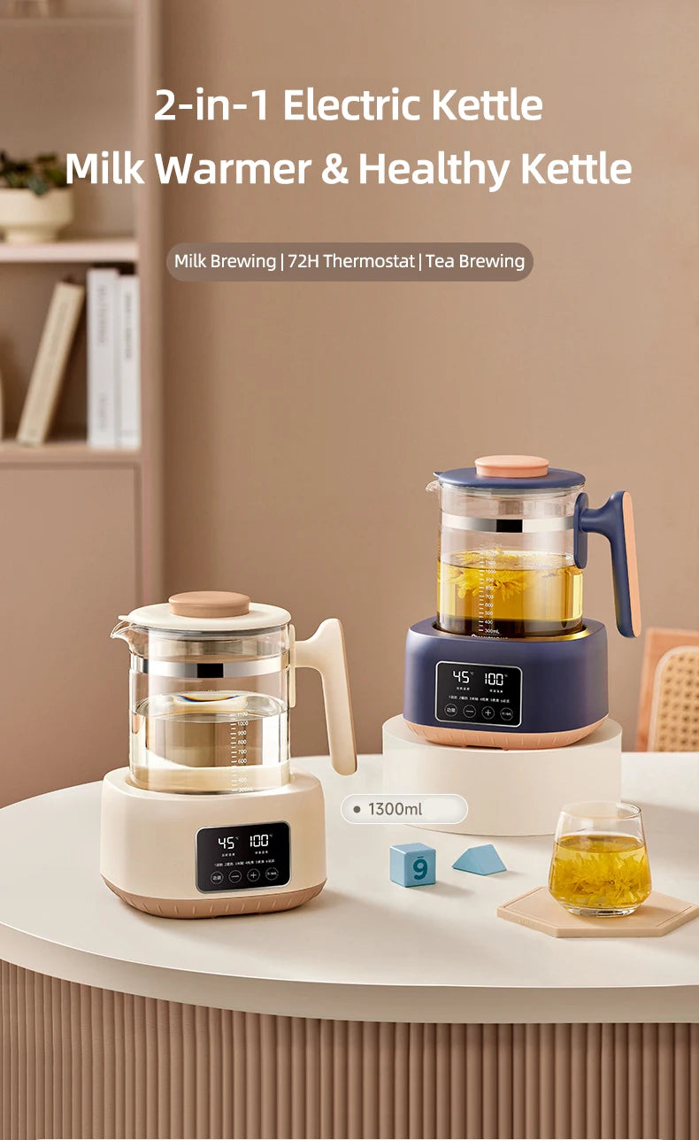 1300ml Infant Thermostatic Milk Regulator Baby Kettle 72 Hours Keep Warm Hot Water Smart Insulation Pot Milk Powder Warmer 220V