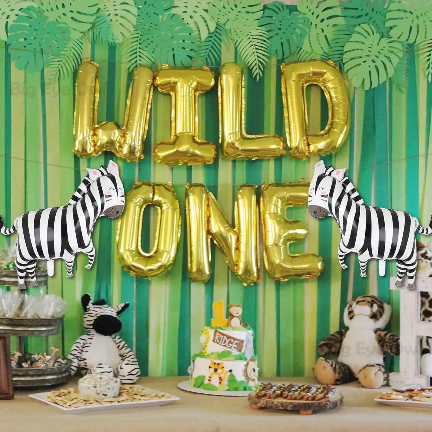 Jungle Safari Theme Foil Balloons Animal Shapes for Birthday Party Decorations Thanksgiving Holiday Events Kids Photo Backdrop