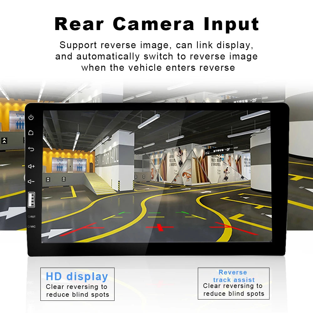 Hikity 9" Touch Screen Universal 1 din Car MP5 Player Bluetooth FM Radio Receiver Autoradio Support Rear View Camera TF/USB
