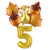 6Pcs Autumn Forest Animals Kids Birthday Party Decoration Squirrel Pine Cone Foil Balloon With 0-9 Number Ball Thanksgiving Gift