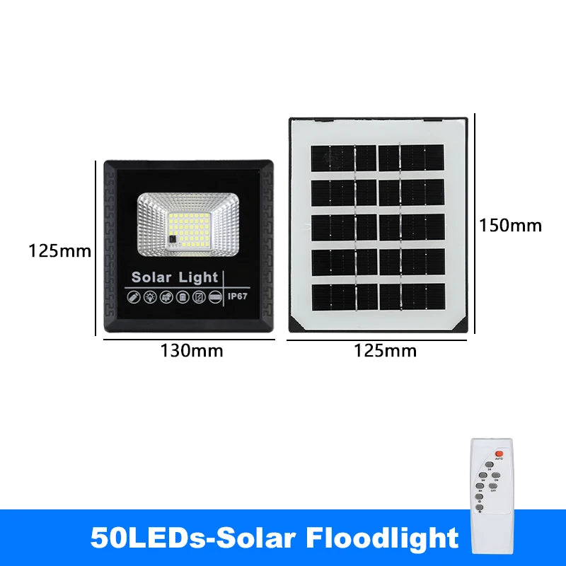 LED Solar Light For Outdoor Garden Floodlight Luminous Waterproof Stairs Wall Solar Light Dimming Light/time/remote Control