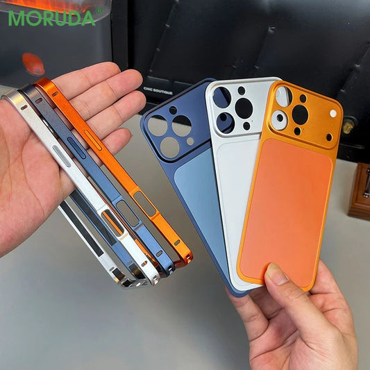 Original Alloy Frame Case For iPhone 13 14 15 16 Pro Max Instantly Transform 17 Pro Max Large Window Backplane Protective Film