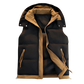 Men's Color-Block Puffer Vest with Removable Hood - Zip Closure & Flap Pockets, Water-Resistant Warm for Winter Casual Outfits
