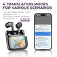 Real Time Translators Bluetooth 5.4 Headphones with Touch Screen 144 Languages Translation Earbuds Noise Cancelling Headset Gift