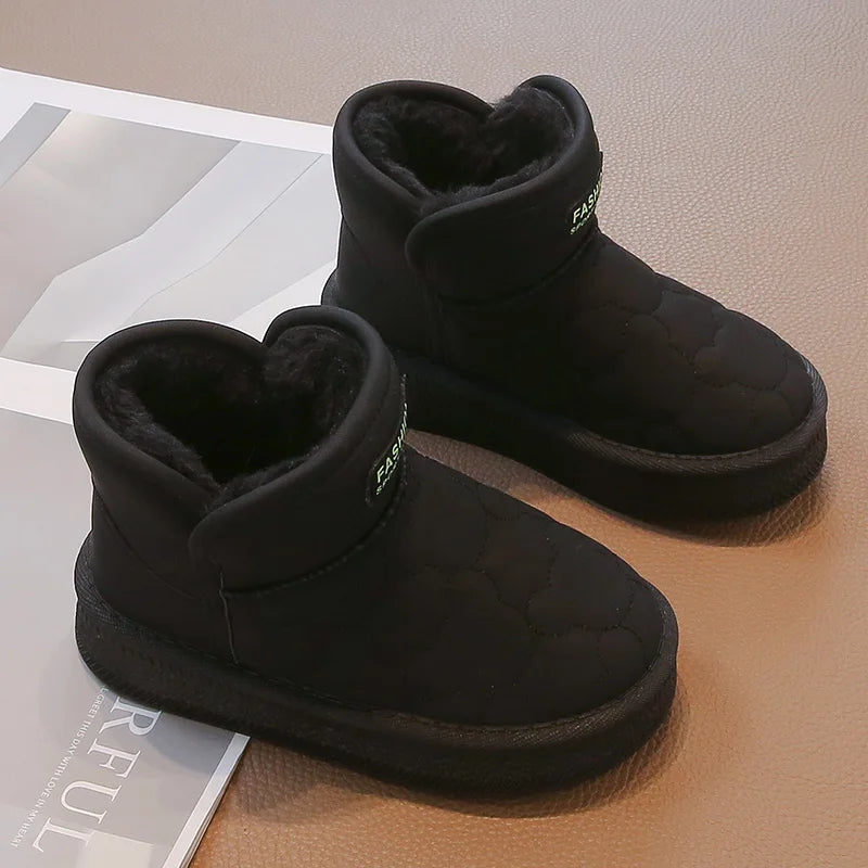 Children's Snow Boots 3-18 Years Old White Waterproof Non-slip Boys Girls Cotton Shoes Winter Soft Non-slip Kids Short Boots