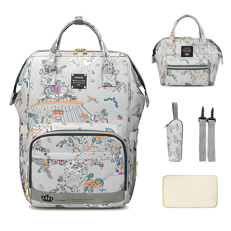 Mommy Bag Fashion Diaper Bag for Baby Nappy Bag Waterproof Mummy Bag with Diaper Pad, Pacifier Bag, Backpack, Hand Bag