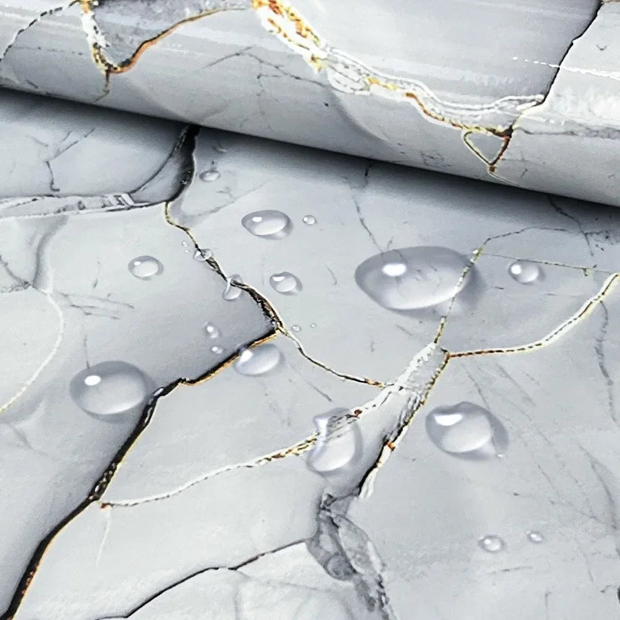 Imitation Marble Self-adhesive Wallpapers for Kitchen Decoration PVC Peel and Stick Wall Stickers Faux Tiles Wall Papers Home