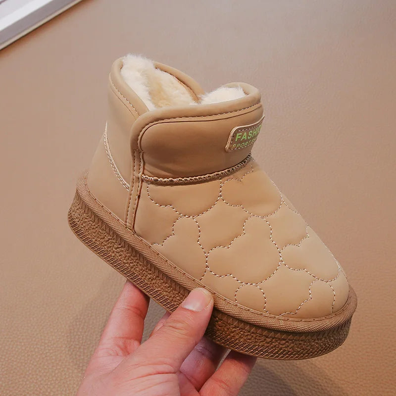 Children's Snow Boots 3-18 Years Old White Waterproof Non-slip Boys Girls Cotton Shoes Winter Soft Non-slip Kids Short Boots