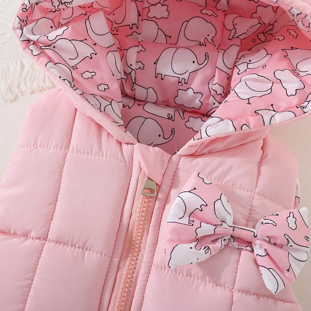 Winter children's clothing for infants and young children Elephant lining vest warm vest shoulder jacket and cotton jacket
