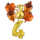 6Pcs Autumn Forest Animals Kids Birthday Party Decoration Squirrel Pine Cone Foil Balloon With 0-9 Number Ball Thanksgiving Gift