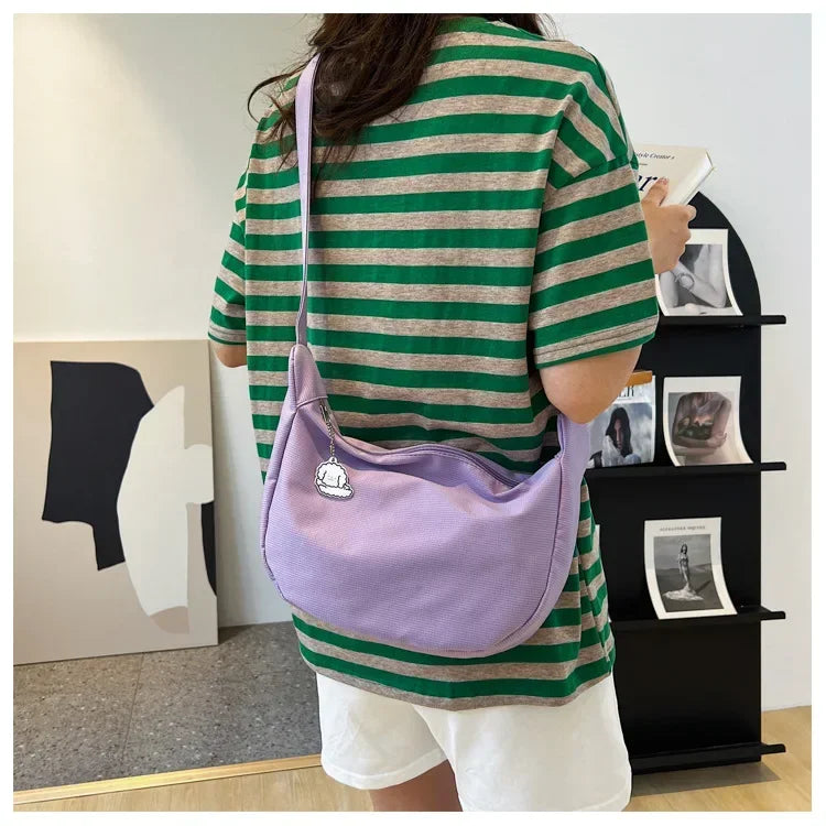 Shoulder Bags Women Solid Harajuku All-match Simple Multifunction Handbags Large Capacity Crossbody Bags for Women Teens Purse