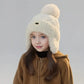 Kids Winter Hat with Ear Flaps Hat with Furry Pom-Pom & Plush Lining - Soft Warm Beanie for Boys & Girls for & 4-10 Y