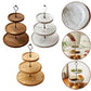 3 Tiers Detachable Cake Stand Wooden European Style Pastry Cupcake Fruit Plate Holder Wedding Party Home Decor Serving Dessert