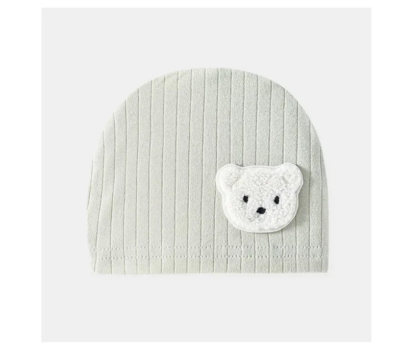 Newborn Cotton Soft Hat Baby Pure Cotton Cartoon Cap Infant 0-3 Months Windproof Spring Hat Kids Cap Newborn Accessories