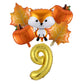6Pcs Autumn Forest Animals Kids Birthday Party Decoration Squirrel Pine Cone Foil Balloon With 0-9 Number Ball Thanksgiving Gift