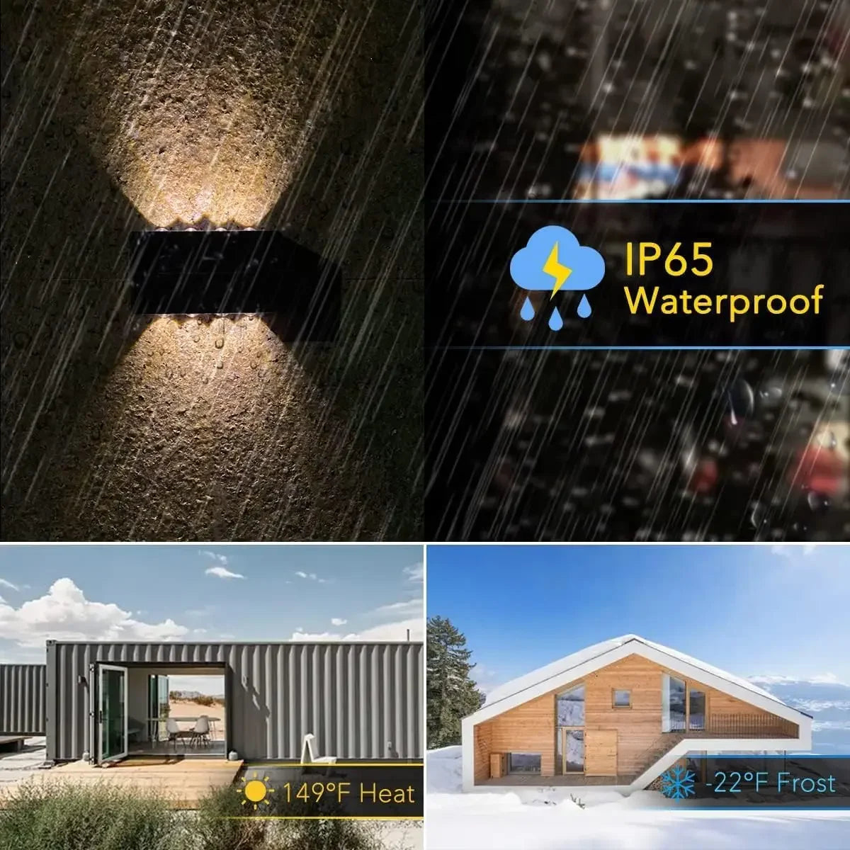 Outdoor LED Solar Garden Light Solar Wall Lamp Up And Down Luminous Waterproof Solar Powered Wall Washer Light Yard Street Decor