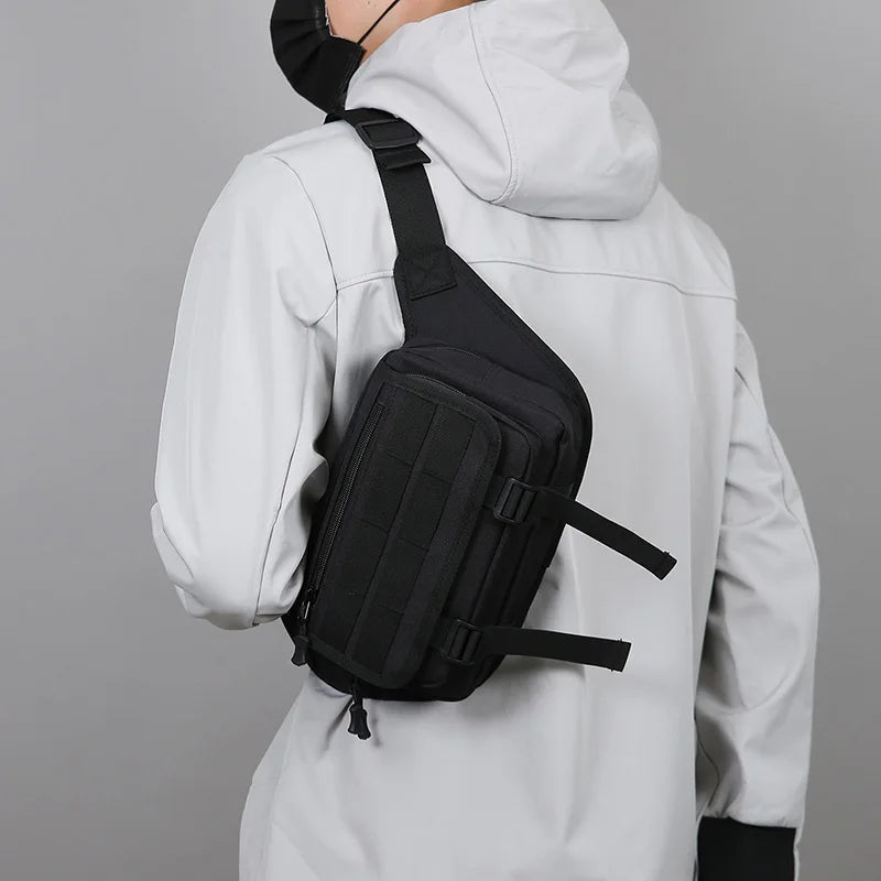 Men's Tactical Fanny Pack Nylon Waist Bag Large Capacity Waterproof Hiking Sports Crossbody Shoulder Bag for Cycling Travel